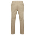 Stone - Back - Henbury Mens Stretch Flex Waistband Chinos