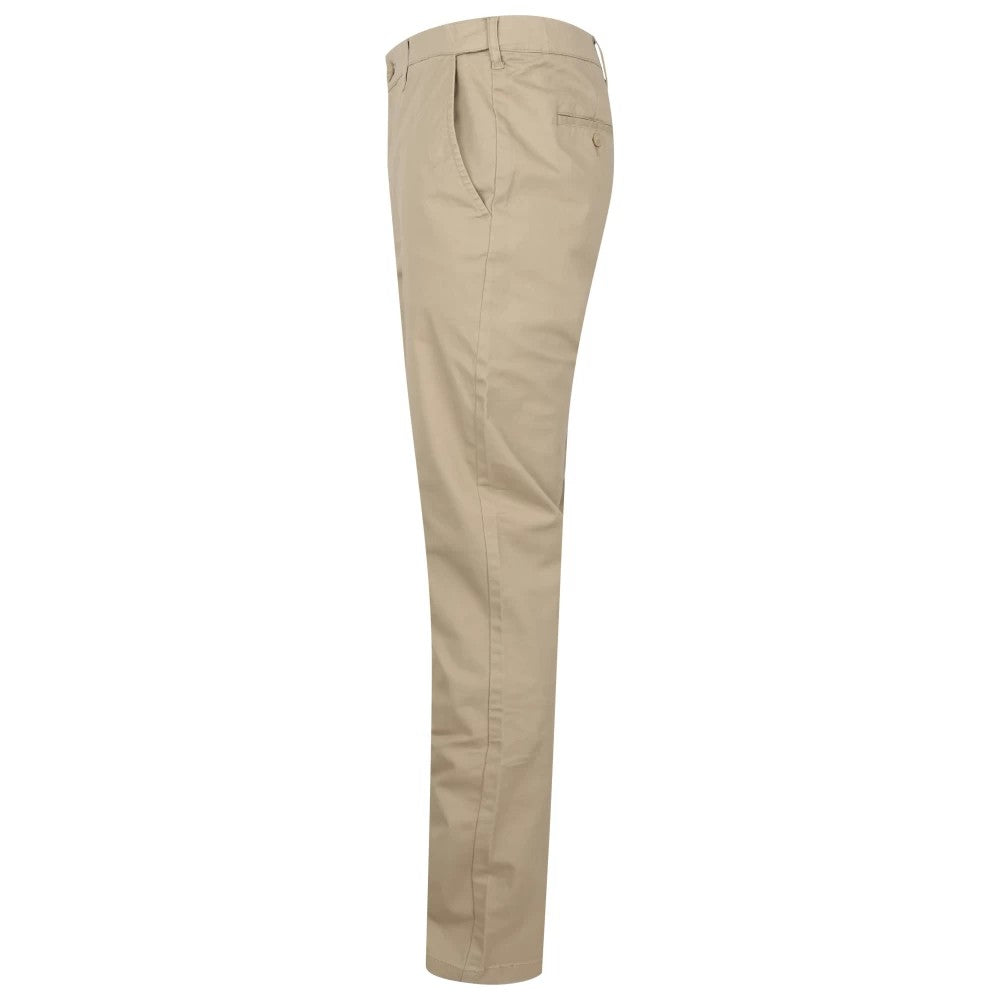 Stone - Side - Henbury Mens Stretch Flex Waistband Chinos