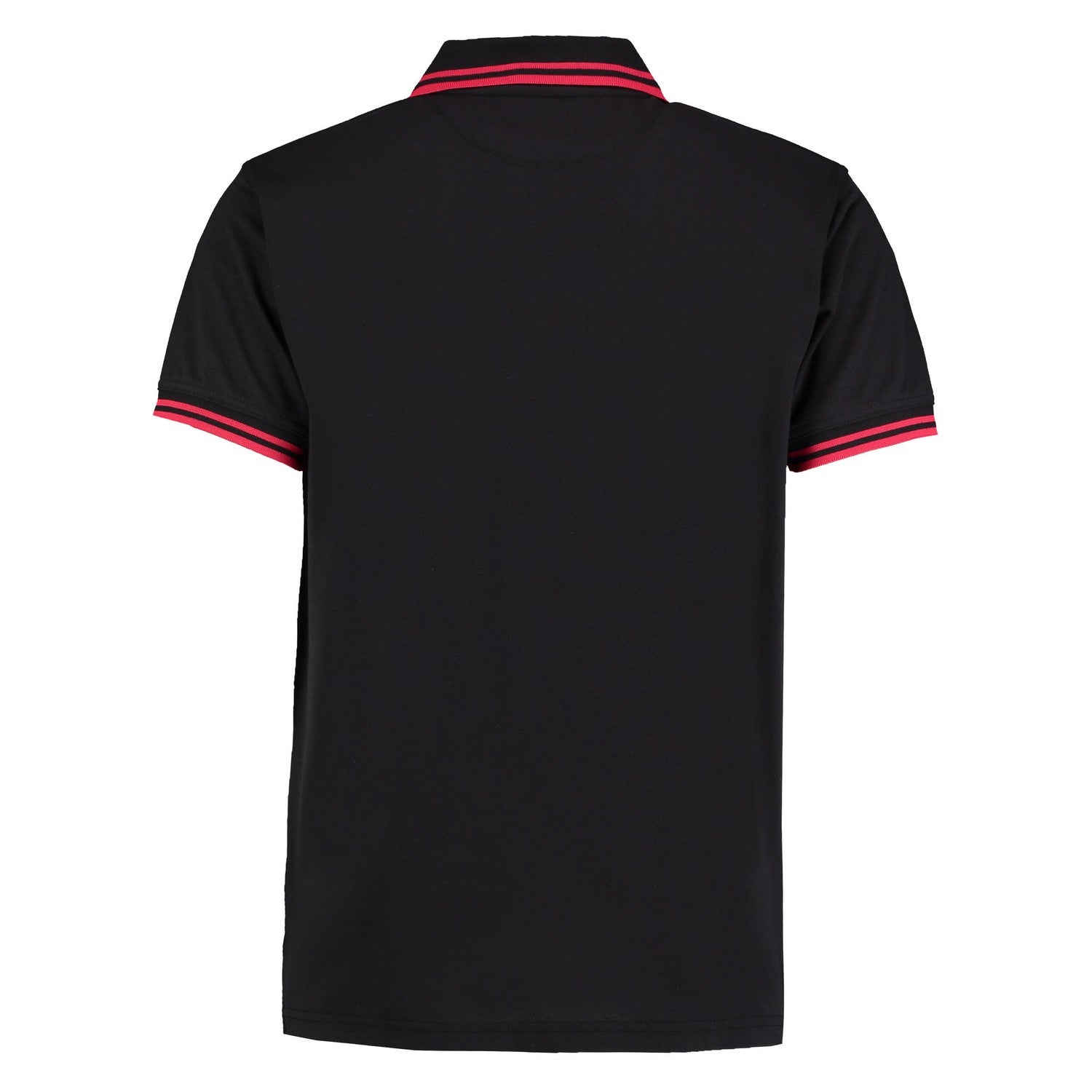 Black-Red - Back - Kustom Kit Mens Tipped Classic Polo Shirt