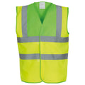 Lime-Yellow - Front - Yoko Unisex Adult Hi-Vis Contrast Trim Waistcoat