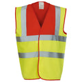 Red-Yellow - Front - Yoko Unisex Adult Hi-Vis Contrast Trim Waistcoat