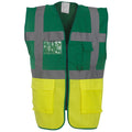 Paramedic Green-Yellow - Front - Yoko Unisex Adult Executive Hi-Vis Waistcoat