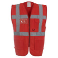 Red - Front - Yoko Unisex Adult Executive Hi-Vis Waistcoat