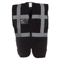 Black - Front - Yoko Unisex Adult Executive Hi-Vis Waistcoat