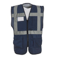Navy - Front - Yoko Unisex Adult Executive Hi-Vis Waistcoat