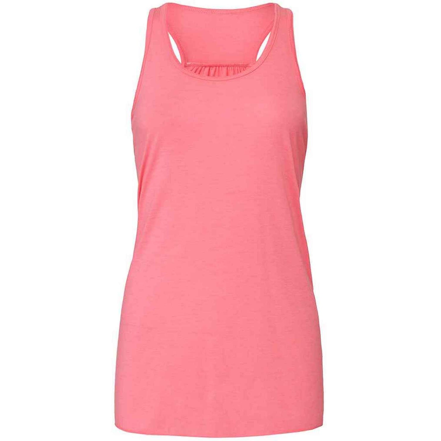Neon Pink - Front - Bella + Canvas Womens-Ladies Flowy Racerback Tank Top