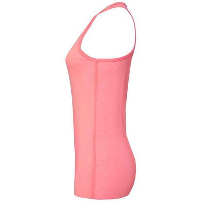 Neon Pink - Side - Bella + Canvas Womens-Ladies Flowy Racerback Tank Top