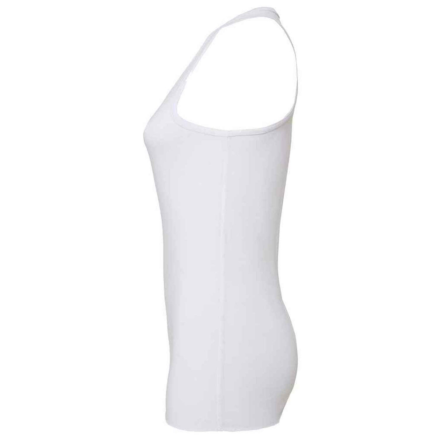 White - Side - Bella + Canvas Womens-Ladies Flowy Racerback Tank Top