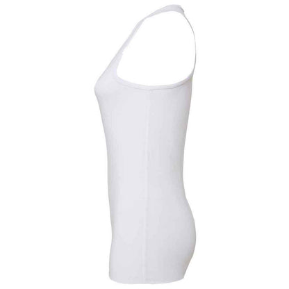White - Side - Bella + Canvas Womens-Ladies Flowy Racerback Tank Top