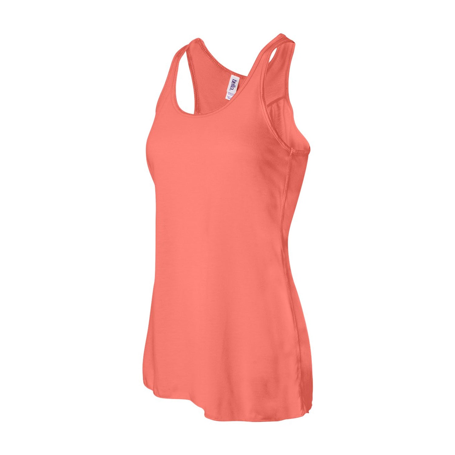 Coral - Side - Bella + Canvas Womens-Ladies Flowy Racerback Tank Top