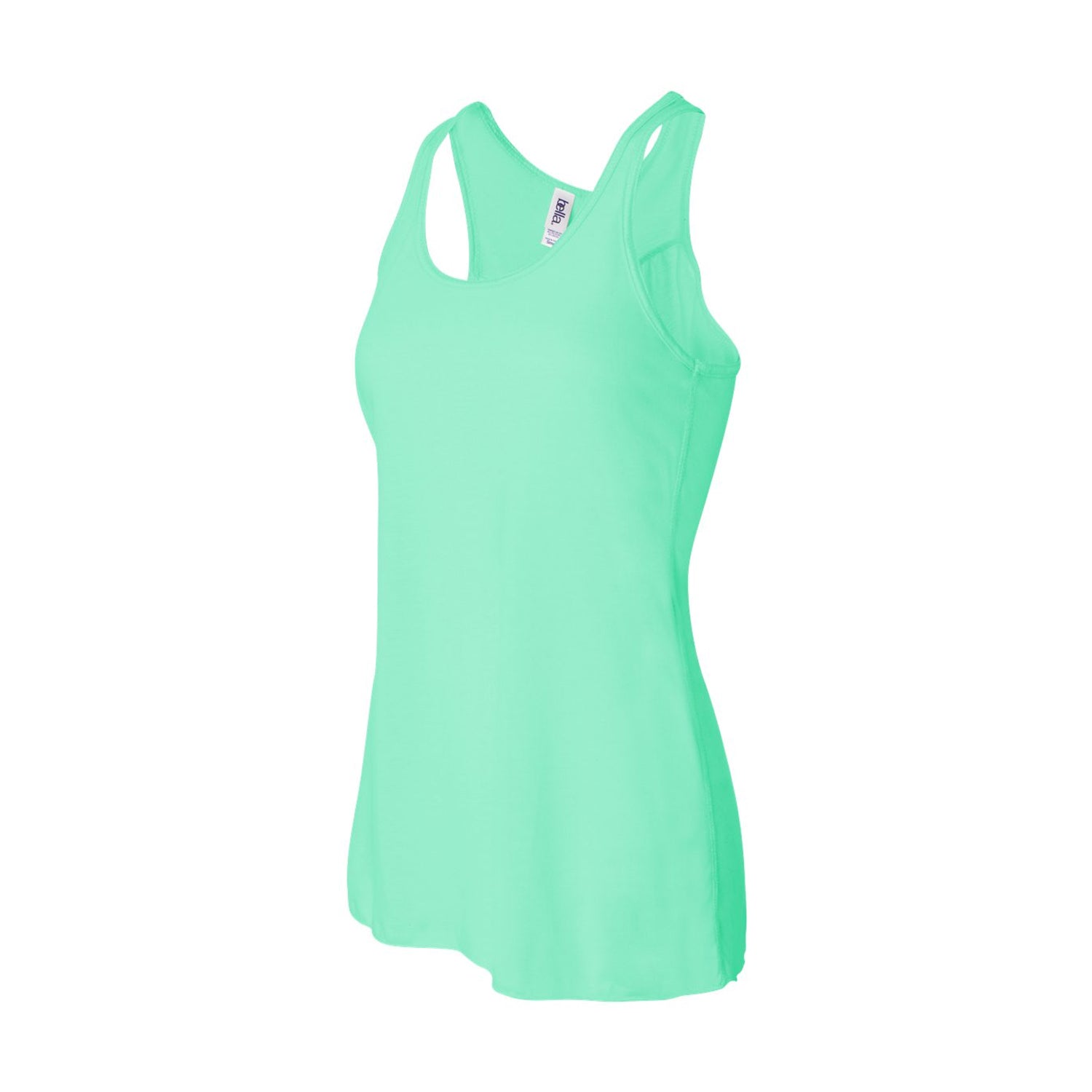 Mint - Side - Bella + Canvas Womens-Ladies Flowy Racerback Tank Top