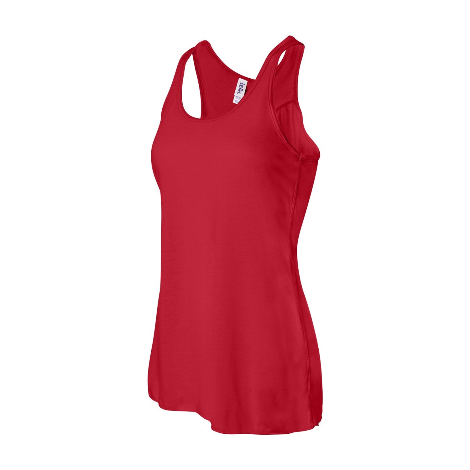 Red - Side - Bella + Canvas Womens-Ladies Flowy Racerback Tank Top