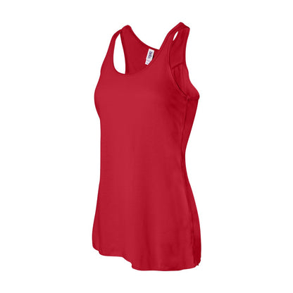 Red - Side - Bella + Canvas Womens-Ladies Flowy Racerback Tank Top