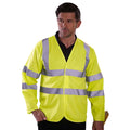 Yellow - Back - Yoko Unisex Adult Hi-Vis Long-Sleeved Waistcoat