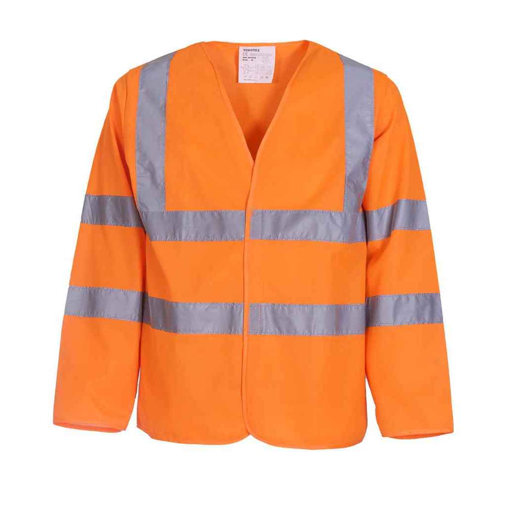Orange - Front - Yoko Unisex Adult Hi-Vis Long-Sleeved Waistcoat