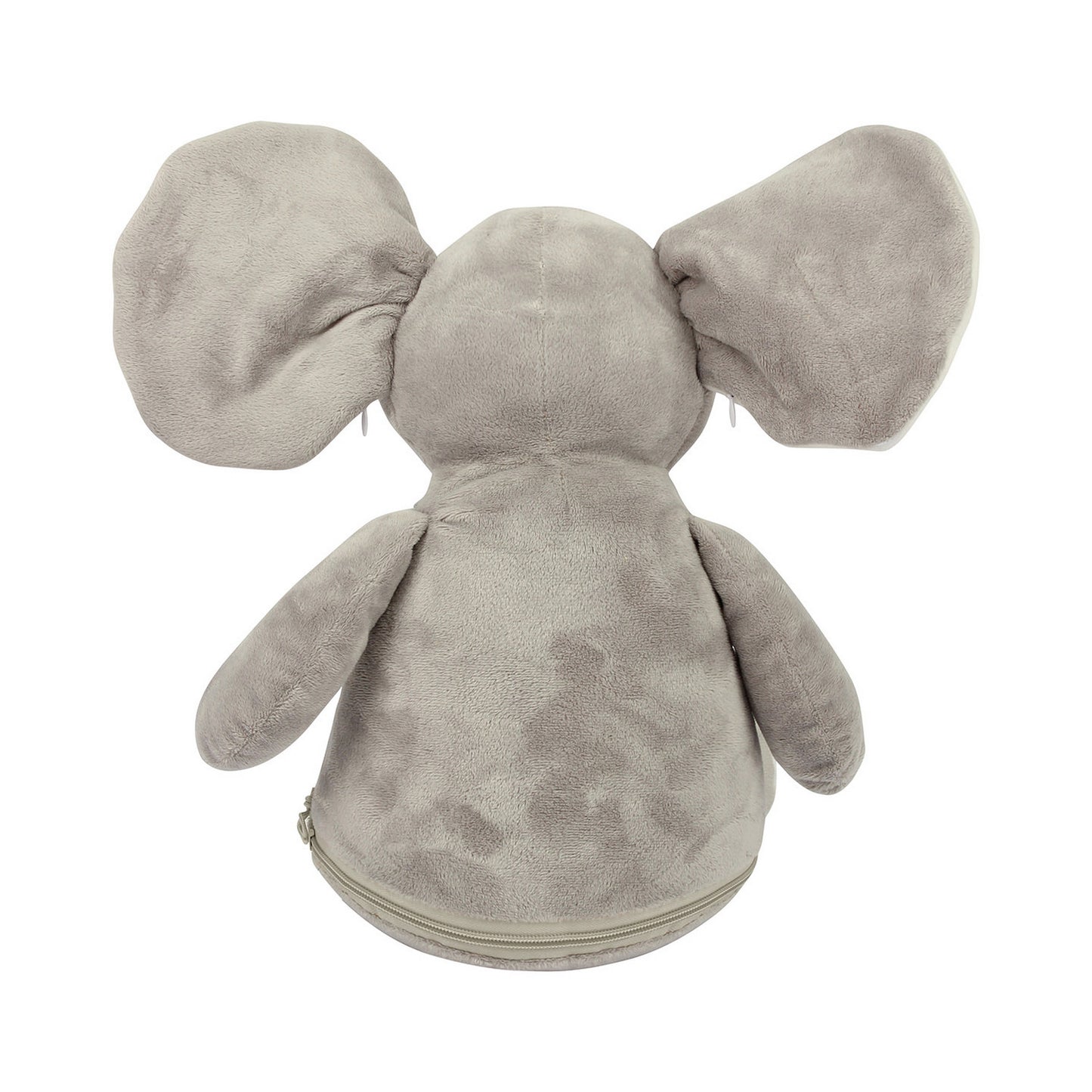 Grey - Back - Mumbles Zipped Elephant Plush Toy