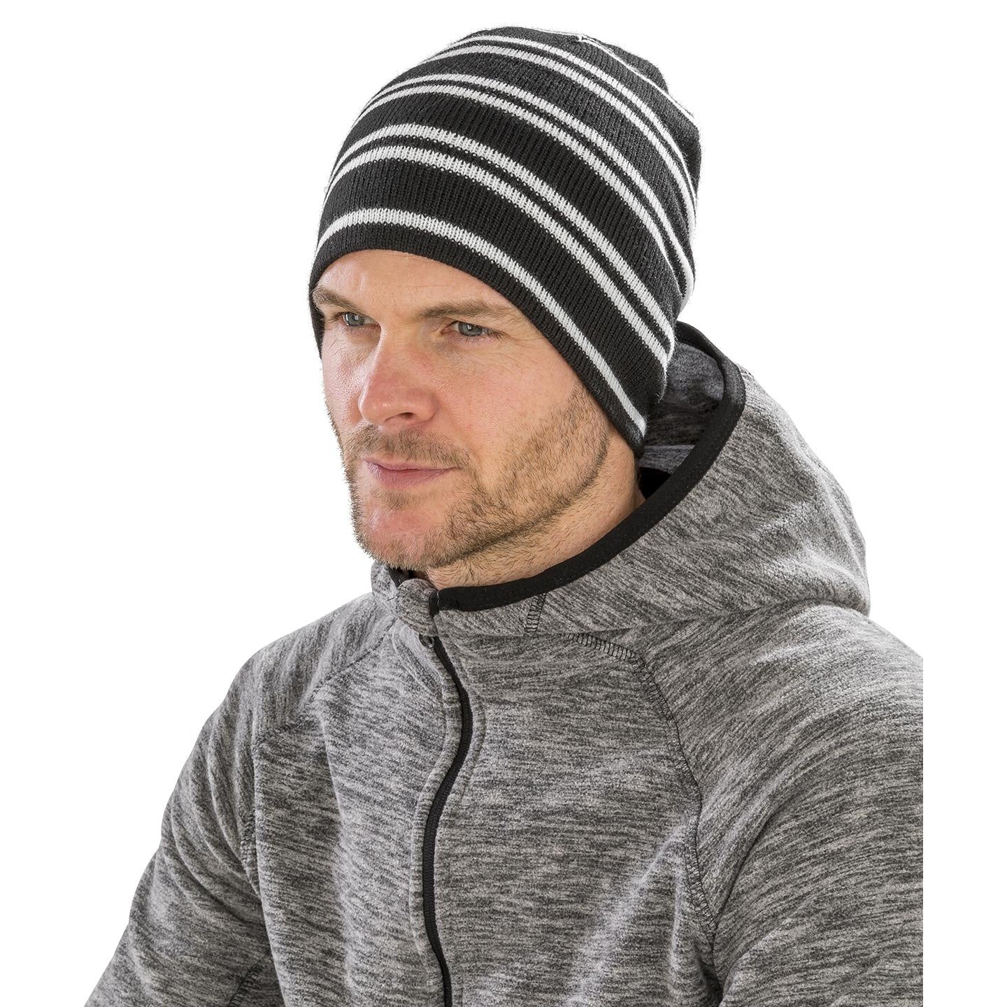 Lime-Grey - Front - Result Winter Essentials Team Reversible Beanie