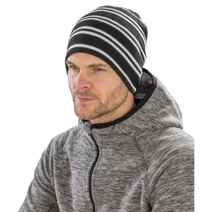 Lime-Grey - Front - Result Winter Essentials Team Reversible Beanie