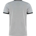 Black-Light Grey Marl - Back - Kustom Kit Mens Ringer Fashion T-Shirt