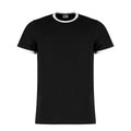 Black-White - Front - Kustom Kit Mens Ringer Fashion T-Shirt