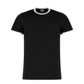Black-White - Front - Kustom Kit Mens Ringer Fashion T-Shirt