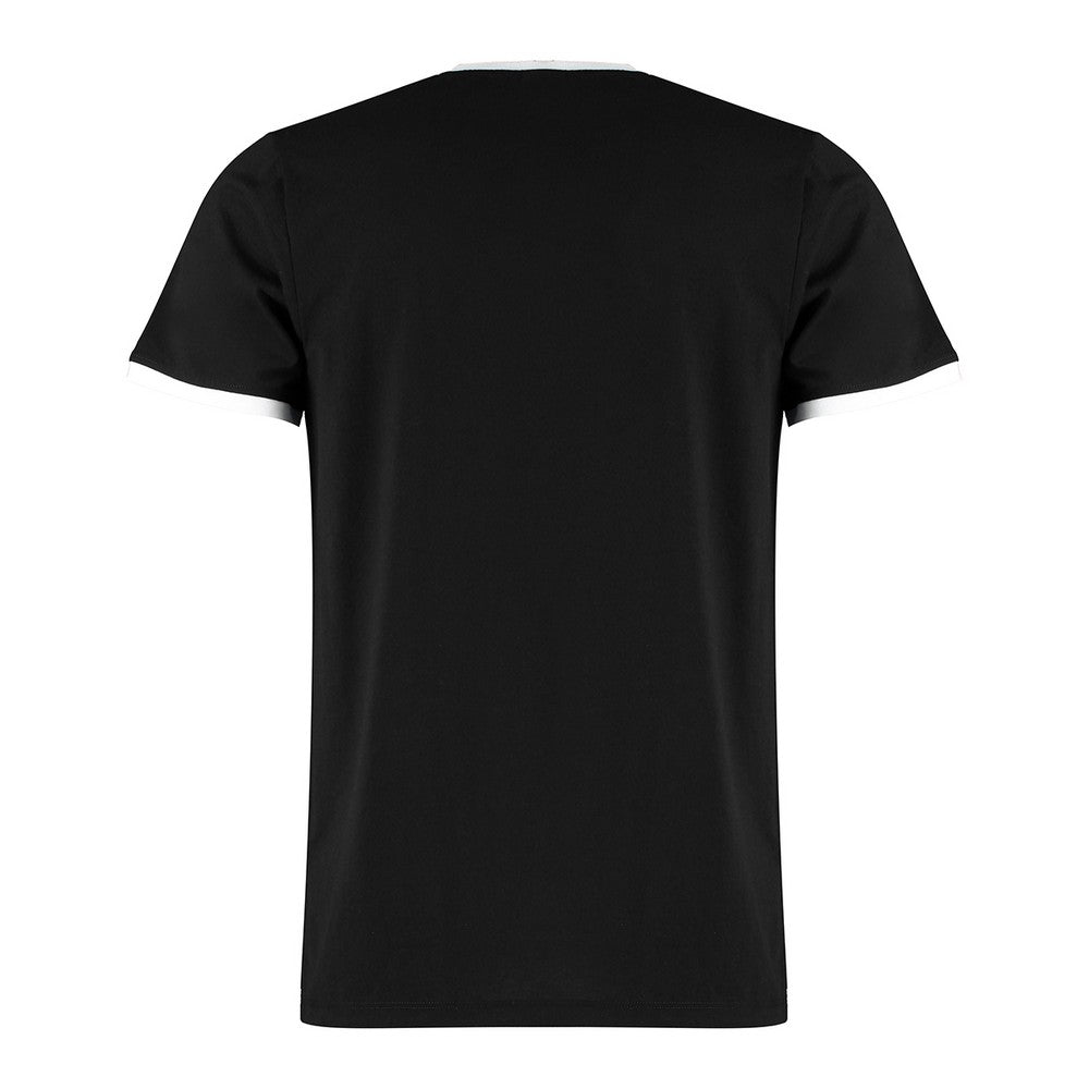 Black-White - Back - Kustom Kit Mens Ringer Fashion T-Shirt
