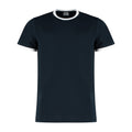 Navy-White - Front - Kustom Kit Mens Ringer Fashion T-Shirt