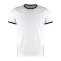 White-Black - Front - Kustom Kit Mens Ringer Fashion T-Shirt