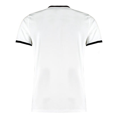White-Black - Back - Kustom Kit Mens Ringer Fashion T-Shirt