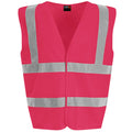 Pink - Front - PRORTX Childrens-Kids Reflective Hi-Vis Vest