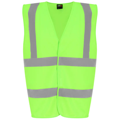 Lime - Front - PRORTX Childrens-Kids Reflective Hi-Vis Vest