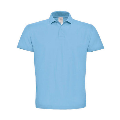 Light Blue - Front - B&C Mens ID.001 Cotton Polo Shirt