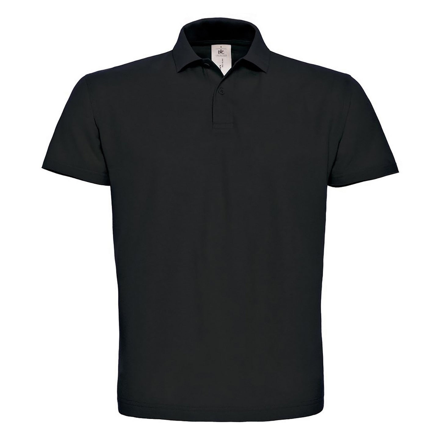 Black - Front - B&C Mens ID.001 Cotton Polo Shirt