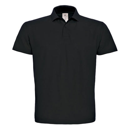 Black - Front - B&C Mens ID.001 Cotton Polo Shirt