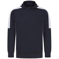 Navy-White - Front - Finden & Hales Unisex Adult Team Contrast Panel Hoodie