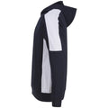 Navy-White - Side - Finden & Hales Unisex Adult Team Contrast Panel Hoodie