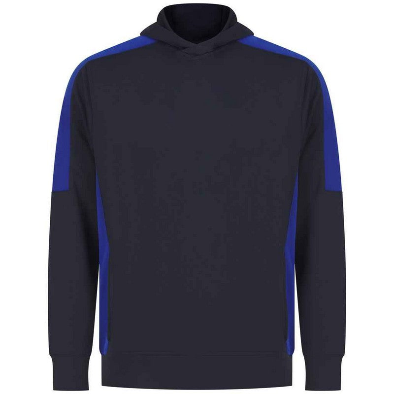 Black-Royal Blue - Front - Finden & Hales Unisex Adult Team Contrast Panel Hoodie