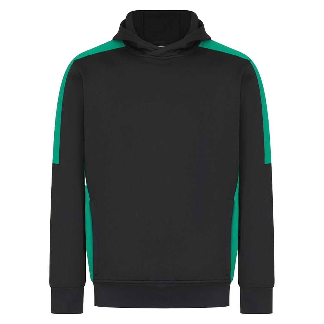 Black-Emerald - Front - Finden & Hales Unisex Adult Team Contrast Panel Hoodie