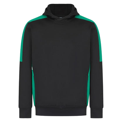 Black-Emerald - Front - Finden & Hales Unisex Adult Team Contrast Panel Hoodie