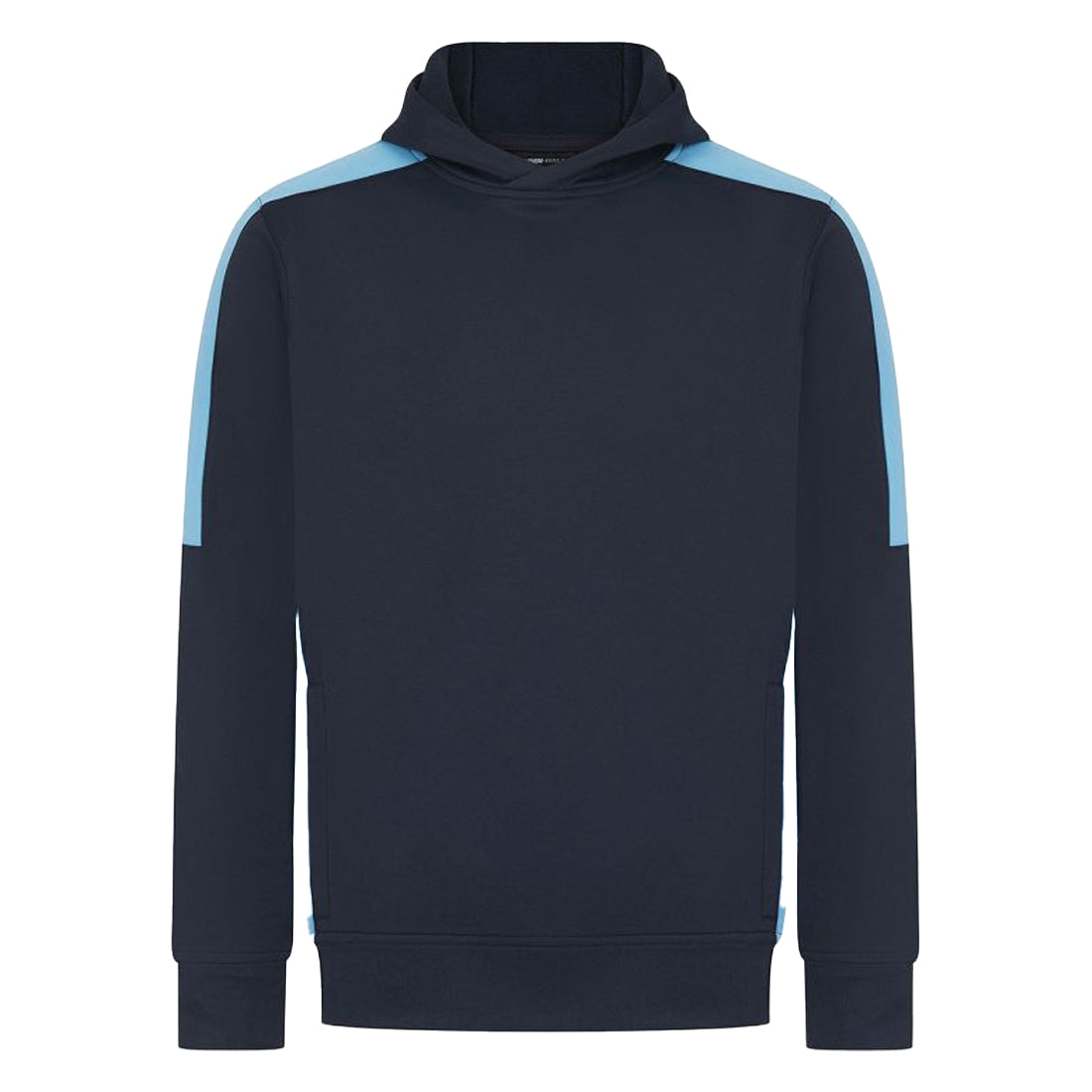 Navy-Sky Blue - Front - Finden & Hales Unisex Adult Team Contrast Panel Hoodie