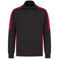 Black-Red - Front - Finden & Hales Unisex Adult Team Contrast Panel Hoodie