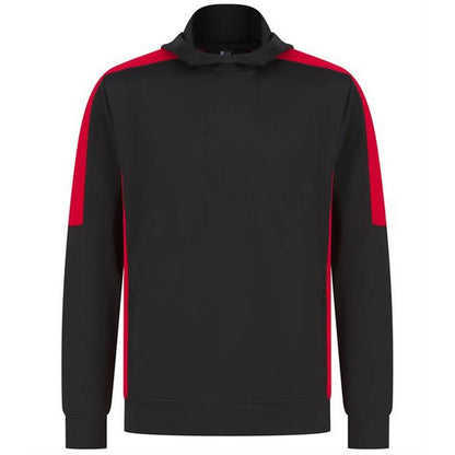 Black-Red - Front - Finden & Hales Unisex Adult Team Contrast Panel Hoodie