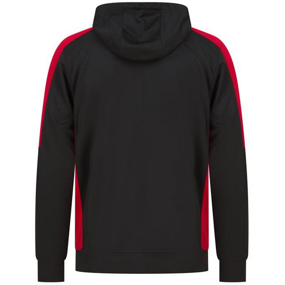 Black-Red - Back - Finden & Hales Unisex Adult Team Contrast Panel Hoodie