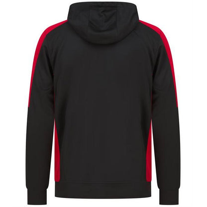 Black-Red - Back - Finden & Hales Unisex Adult Team Contrast Panel Hoodie