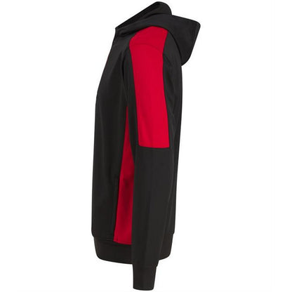 Black-Red - Side - Finden & Hales Unisex Adult Team Contrast Panel Hoodie