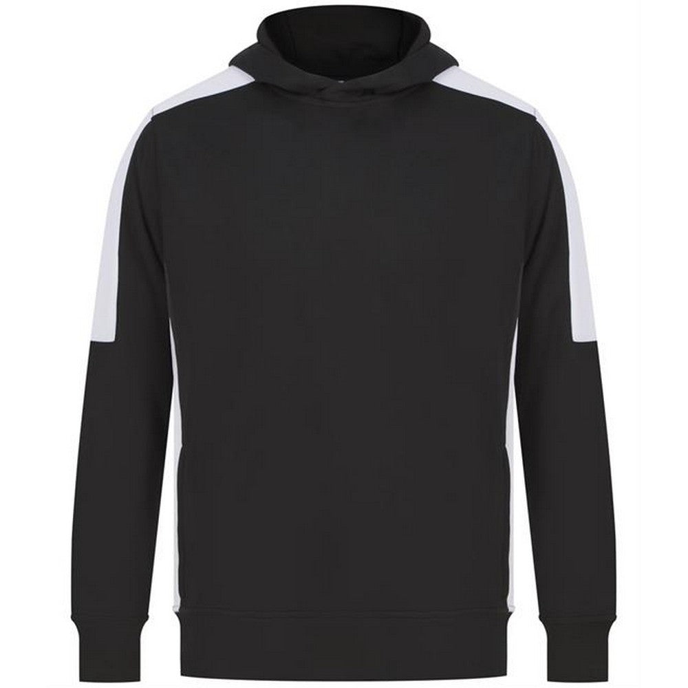 Black-White - Front - Finden & Hales Unisex Adult Team Contrast Panel Hoodie