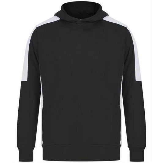 Black-White - Front - Finden & Hales Unisex Adult Team Contrast Panel Hoodie