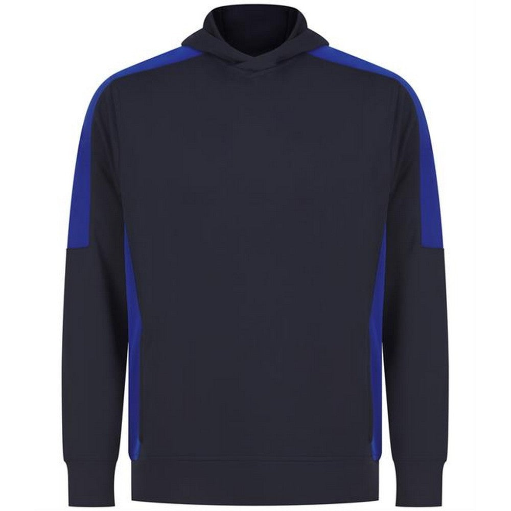 Navy-Royal Blue - Front - Finden & Hales Unisex Adult Team Contrast Panel Hoodie