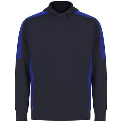 Navy-Royal Blue - Front - Finden & Hales Unisex Adult Team Contrast Panel Hoodie