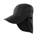 Black - Front - Result Headwear Fold Up Legionnaire Hat